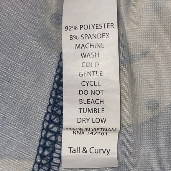 •LULAROE•BLUE & YELLOW BOHO ABSTRACT FLORAL TALL & CURVY LEGGINGS EUC - Picture 8 of 9